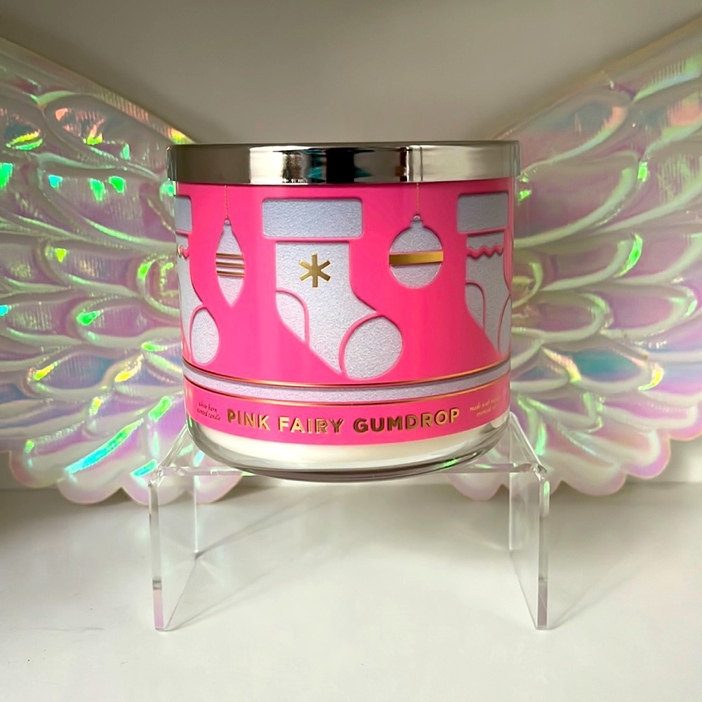 Bath And Body Works 3wickcandle Pink Fairy Gumdrop